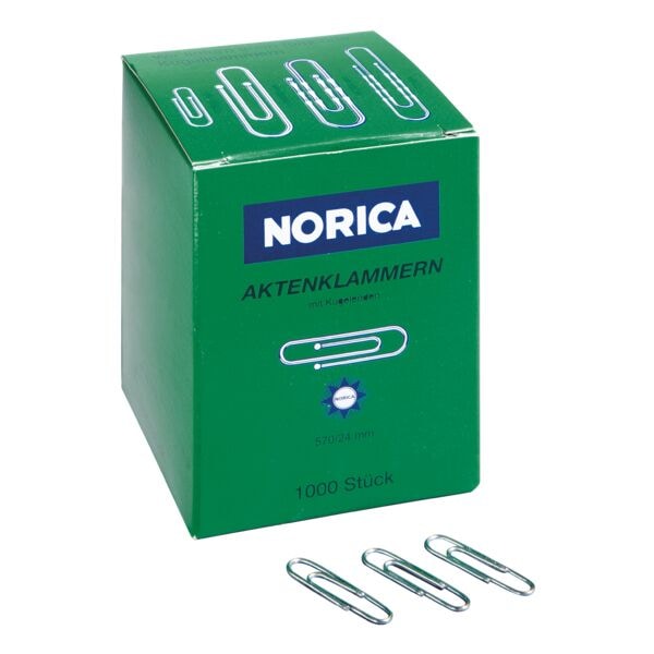 Norica Broklammern 24mm glatt, silberfarben, 1000 Stck
