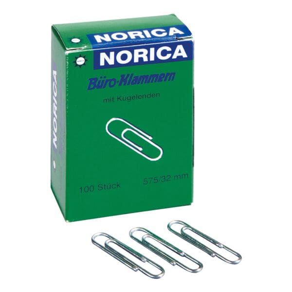 Norica Broklammern 32mm glatt, silberfarben, 100 Stck