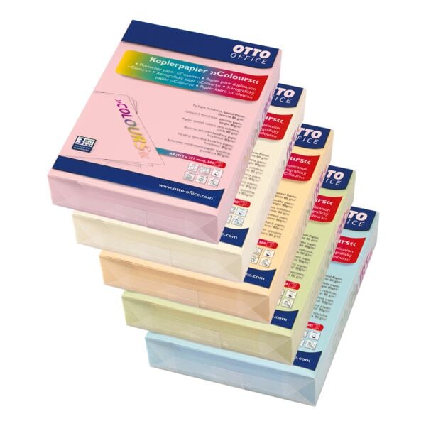 5x Farbiges Druckerpapier A4 OTTO Office COLOURS im Farbmix - 2500 Blatt gesamt 5x Farbiges Druckerpapier A4 OTTO Office COLOURS im Farbmix - 2500 Blatt gesamt