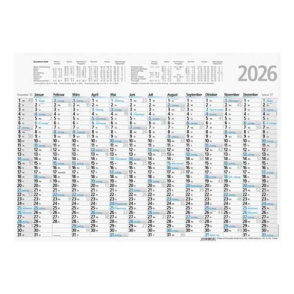 Glocken Wandplaner 2026 Format A4