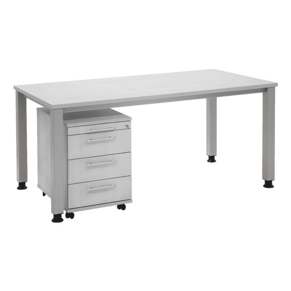 HAMMERBACHER Mbel-Set Q-Line 2-teilig, Schreibtisch mit 4-Fu