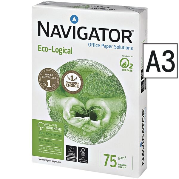 Multifunktionales Druckerpapier A3 Navigator Eco-Logical - 500 Blatt gesamt