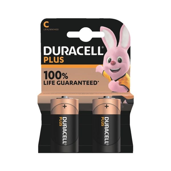 Duracell 2er-Pack Batterien Plus Baby / C / LR14