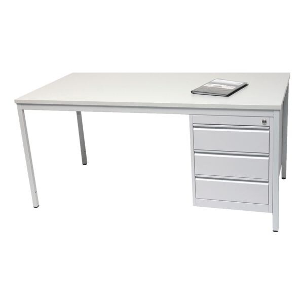SZ Metall Arbeitstisch 180x100 cm mit 3er-Schubladenschrank