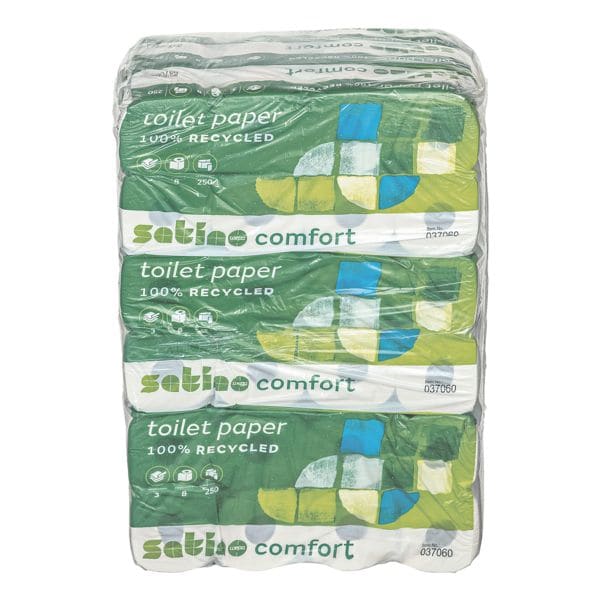 Satino comfort Toilettenpapier 3-lagig, hochwei - 72 Rollen (9 Pack  8 Rollen)