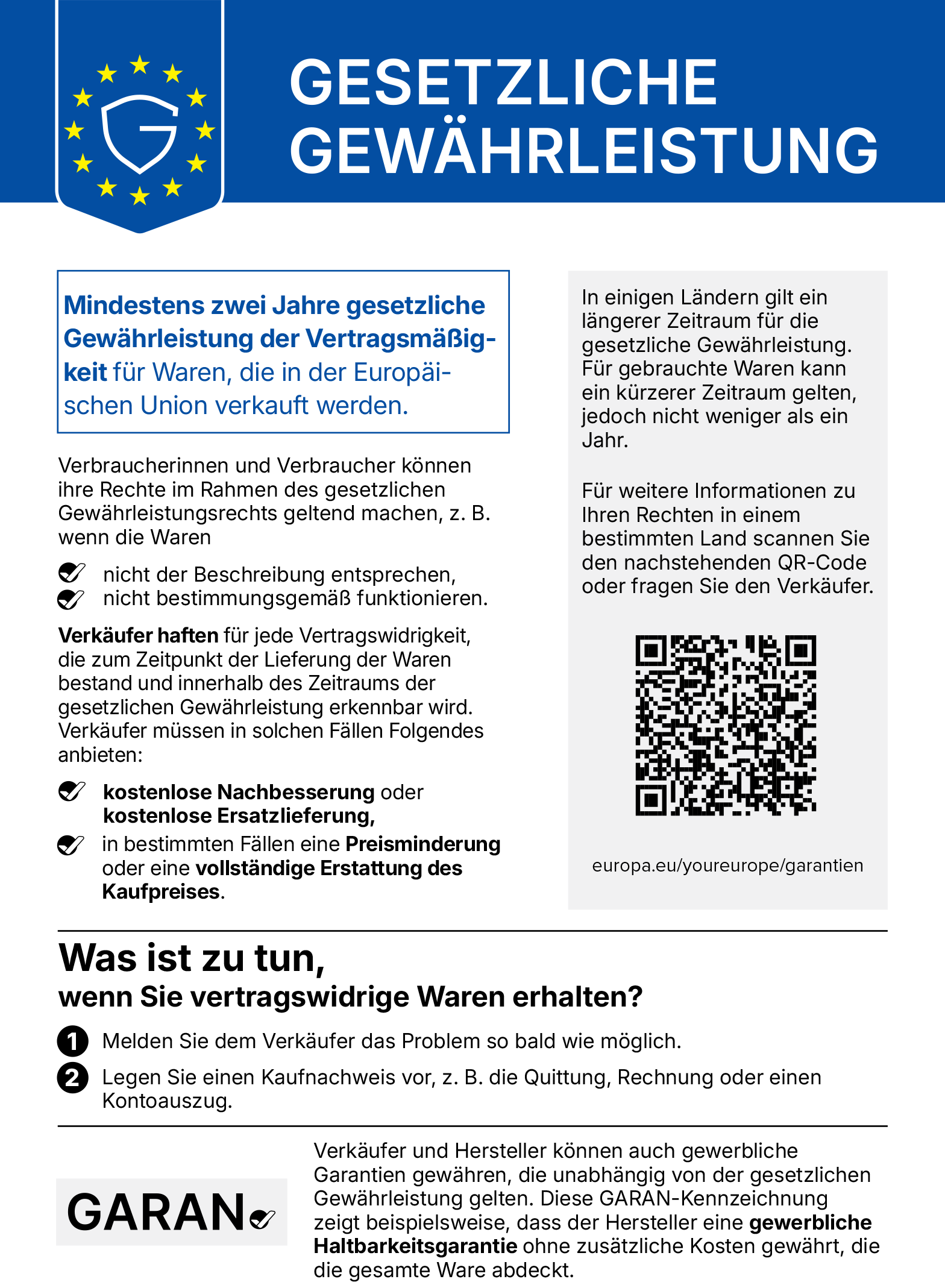 GESETZLICHE GEW�HRLEISTUNG