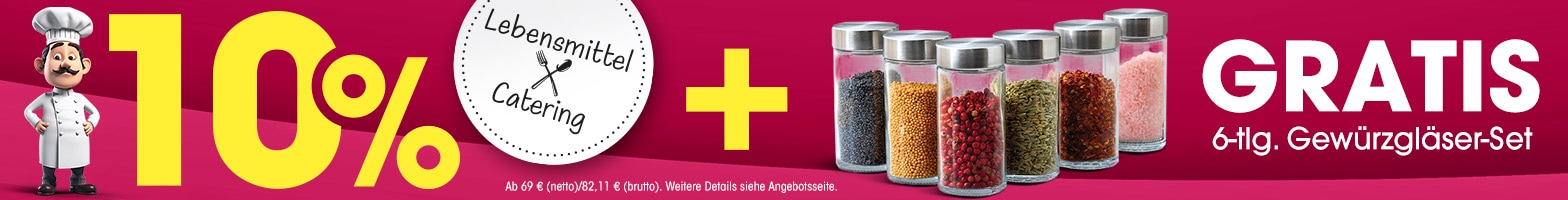 Lebensmittel & Catering - 10% plus Gratis Gewürzgläser