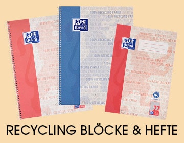 RECYCLING BLÖCKE und HEFTE