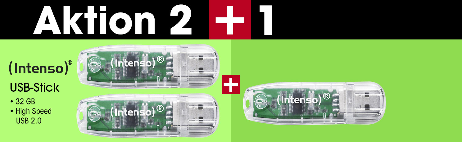 Intenso 2+1 Aktion: 3x USB-Stick Rainbow Line 32 GB