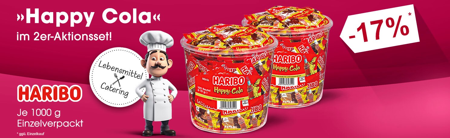 Haribo 2x 100er-Pack Fruchtgummi Happy Cola 1000g