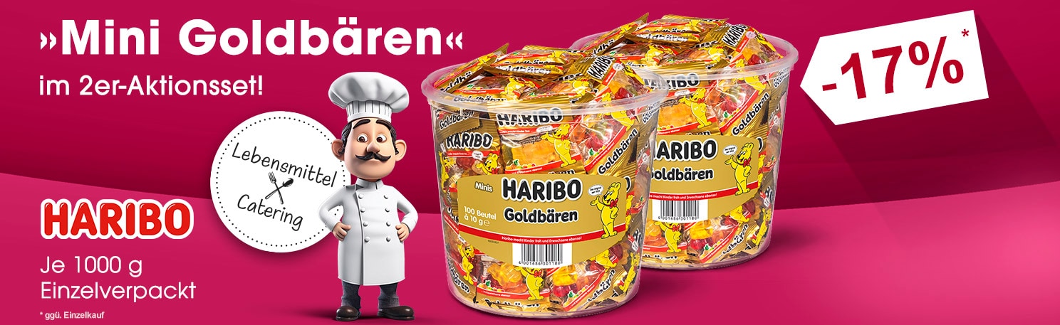 Haribo 2x 100er-Pack Fruchtgummi Mini Goldbren 1000g