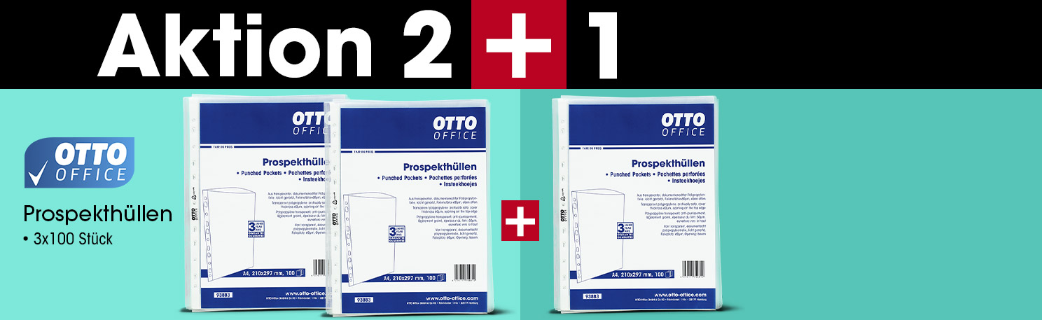 OTTO Office 2+1 Aktion: 3x Prospekthlle Standard A4 genarbt - 100 Stck